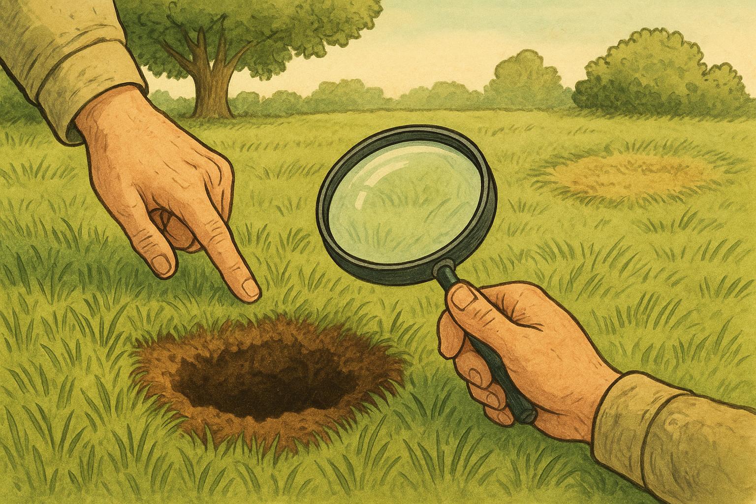 Hole Clues Surface Damage Patterns In Lawns For Assessments