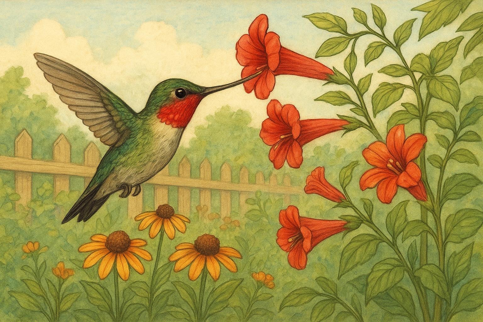 Hummingbird Feeding Bliss In Your Backyard Garden