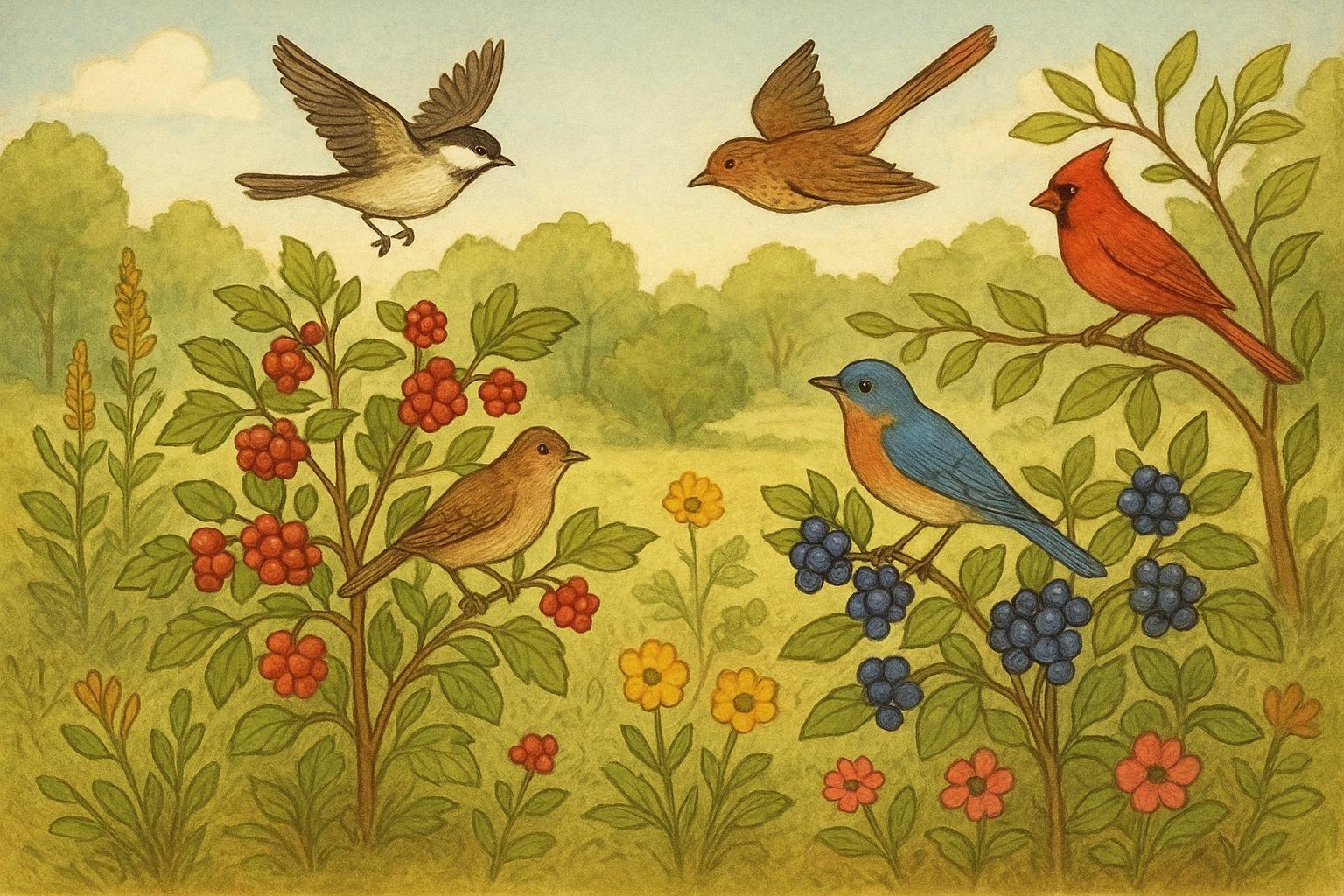 Strategic Berry Bushes For Birds In Native Landscaping