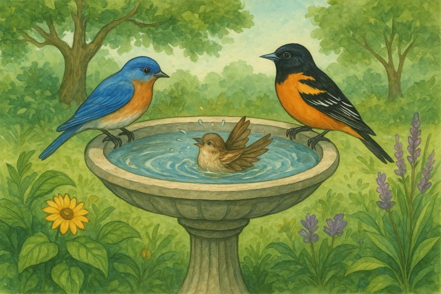 Strategic Bird Baths for Safe Water Features in Habitats