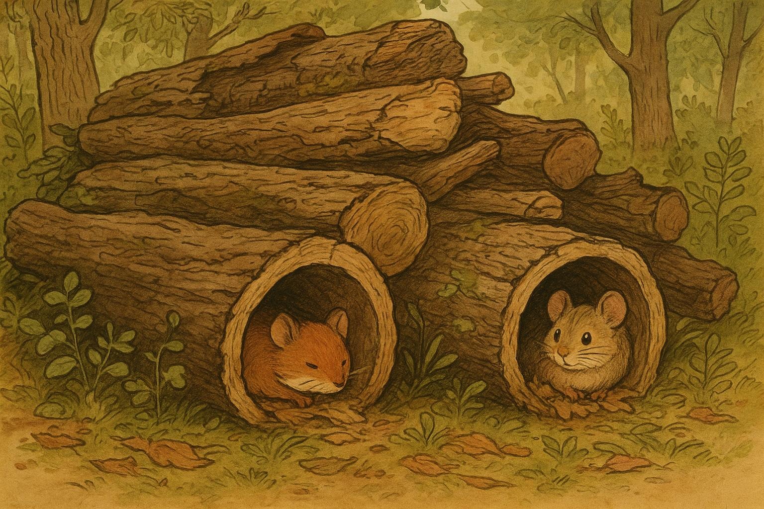 Dead Logs Create Cozy Shelters In Log Pile Ground Cover