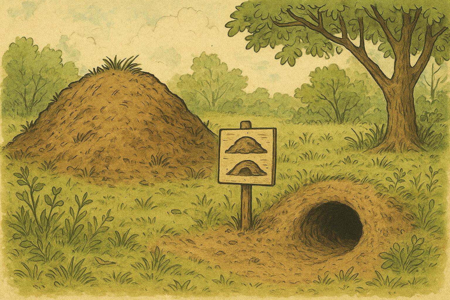 Burrow Signs For Distinguishing Mounds From Burrows
