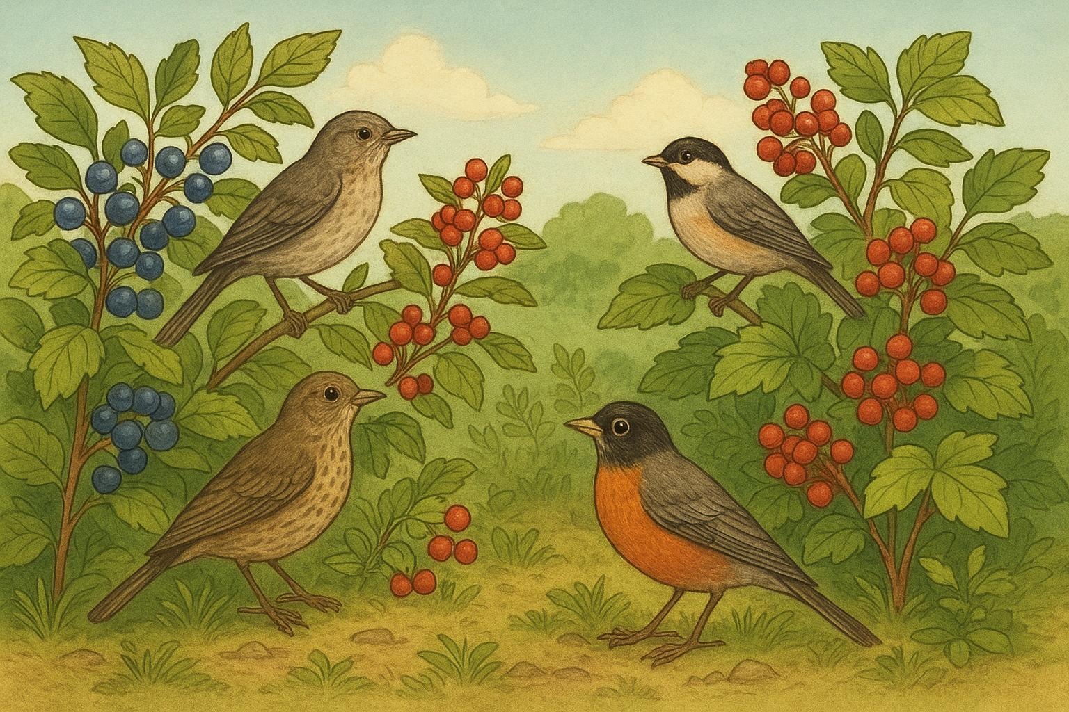 Native Berries and Berry Bushes for Birds in Landscaping