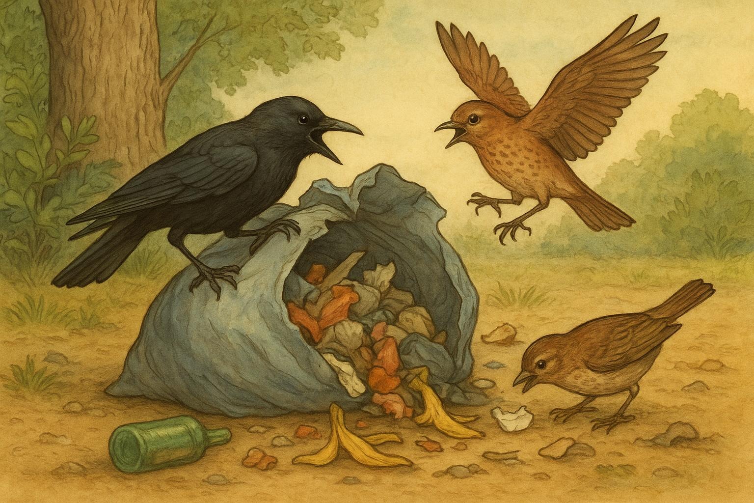 Ripped Bags Wreak Havoc Birds Tearing Open Your Trash