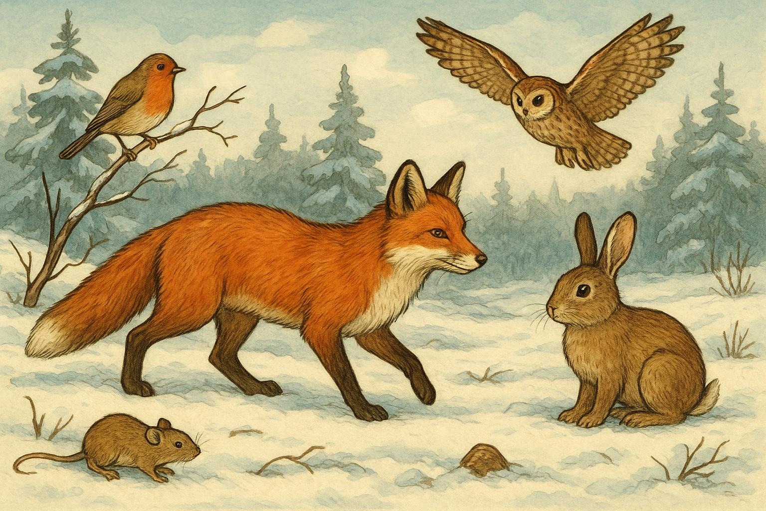 Active Wildlife In Winter A Formal Seasonal Field Guide