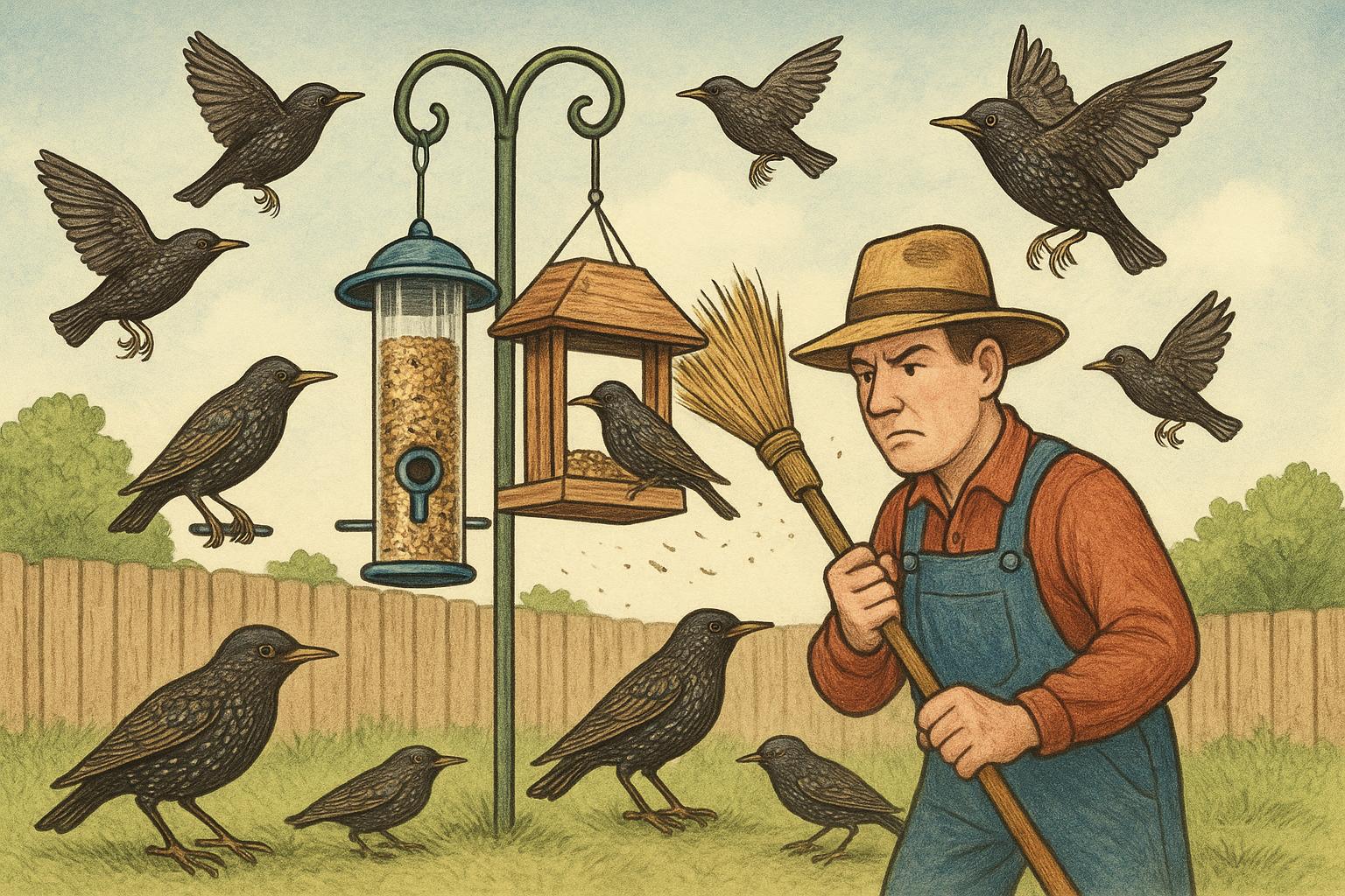 Managing Starlings at Backyard Feeders with Deterrence